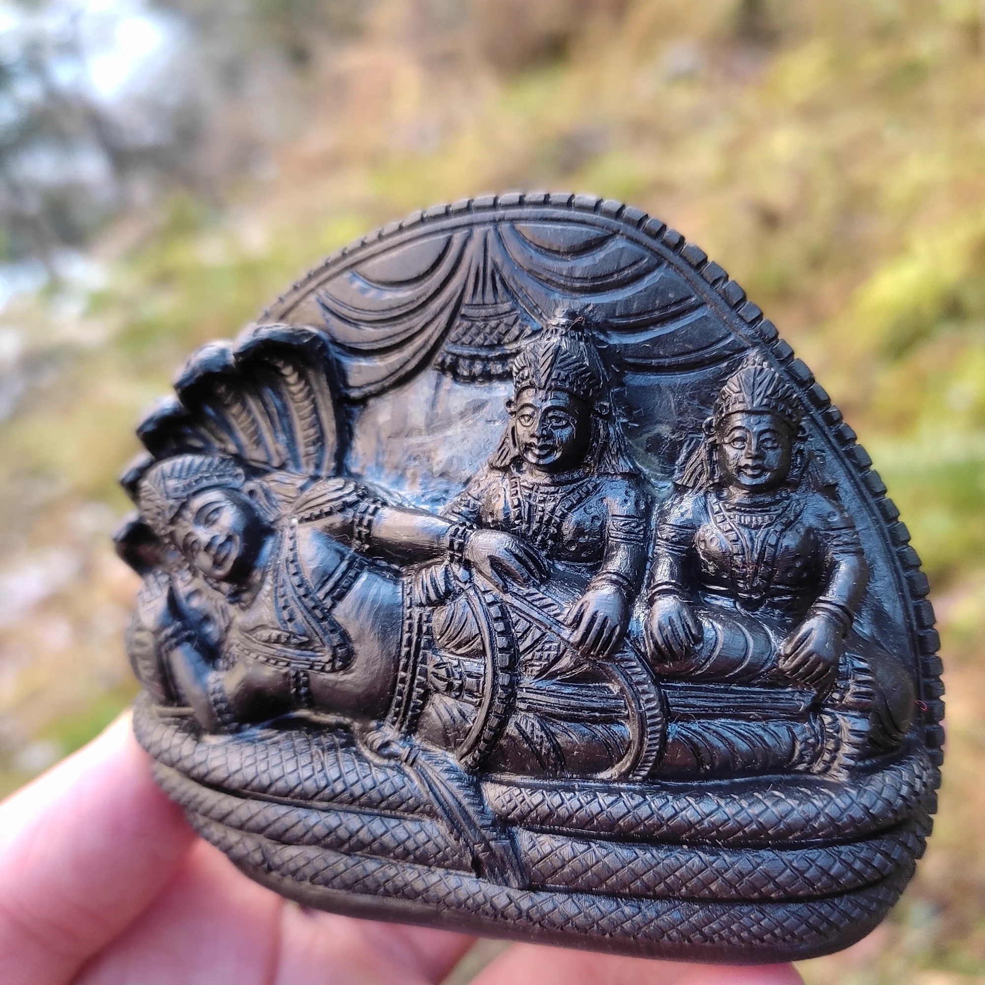 Lakshmi Narayan with Bhudevi Shaligram Murti — view 4