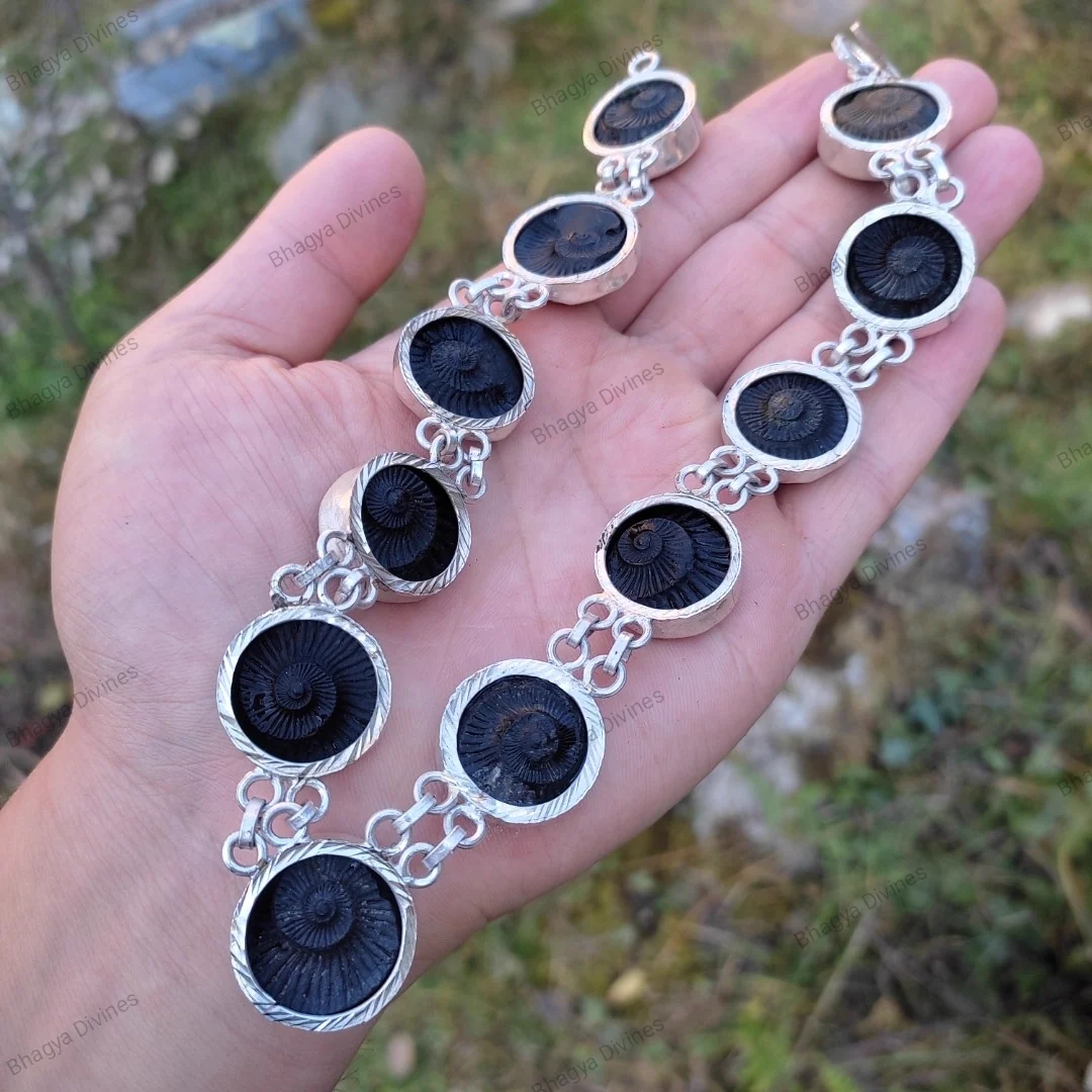 Sudarshan Shaligram Mala in Silver — view 2