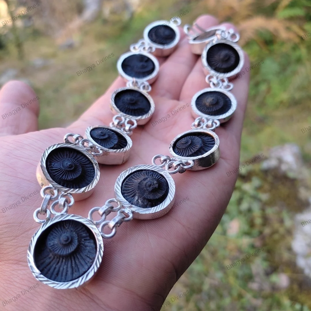 Sudarshan Shaligram Mala in Silver — view 3