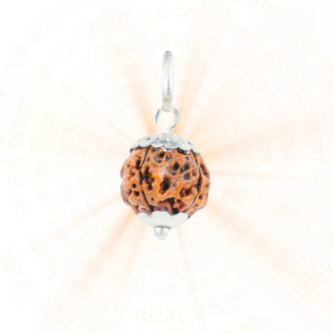 4 Mukhi Rudraksha Silver Capping Pendant ( Nepali ) — Nepal photo 2