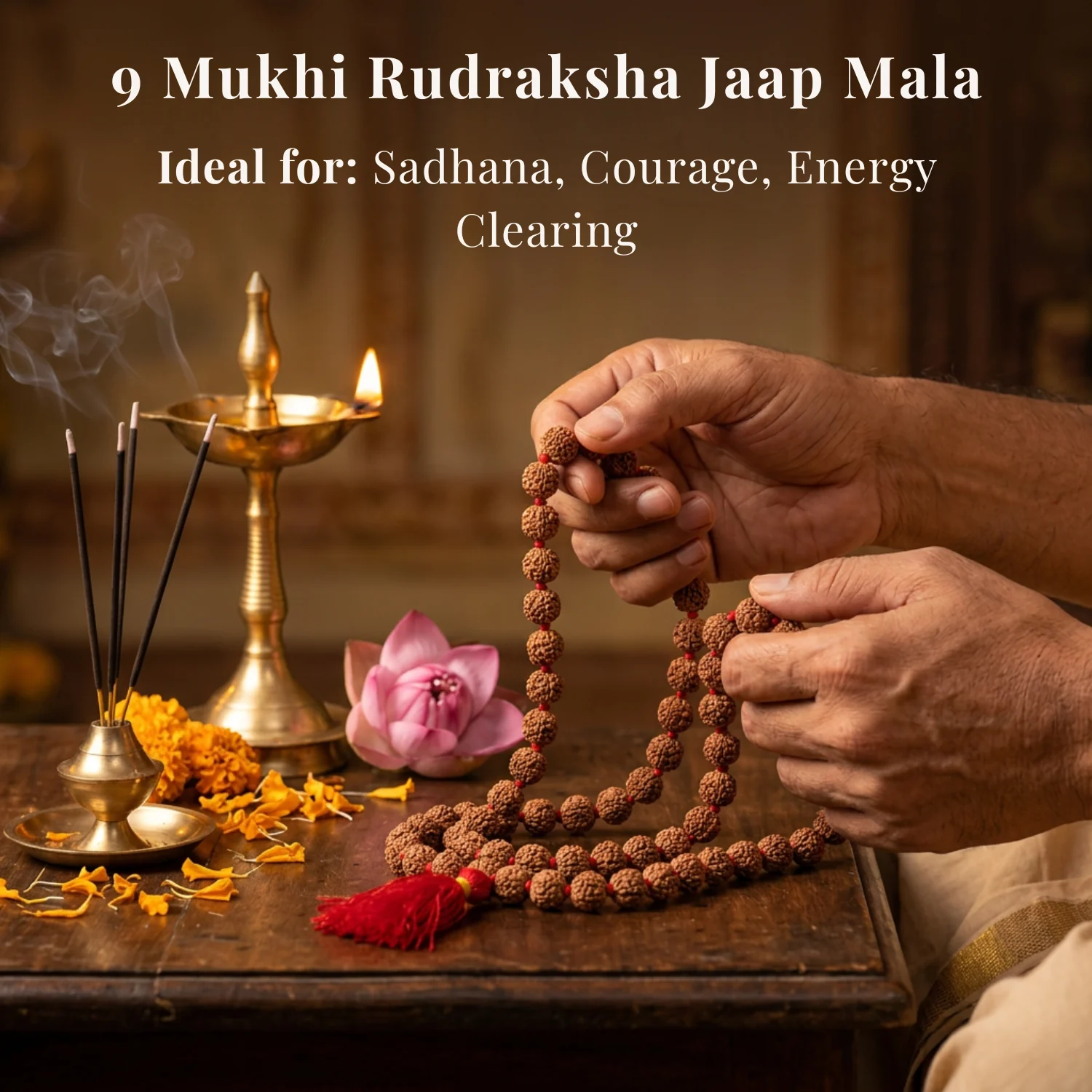 9 Mukhi Rudraksha Jaap Mala
