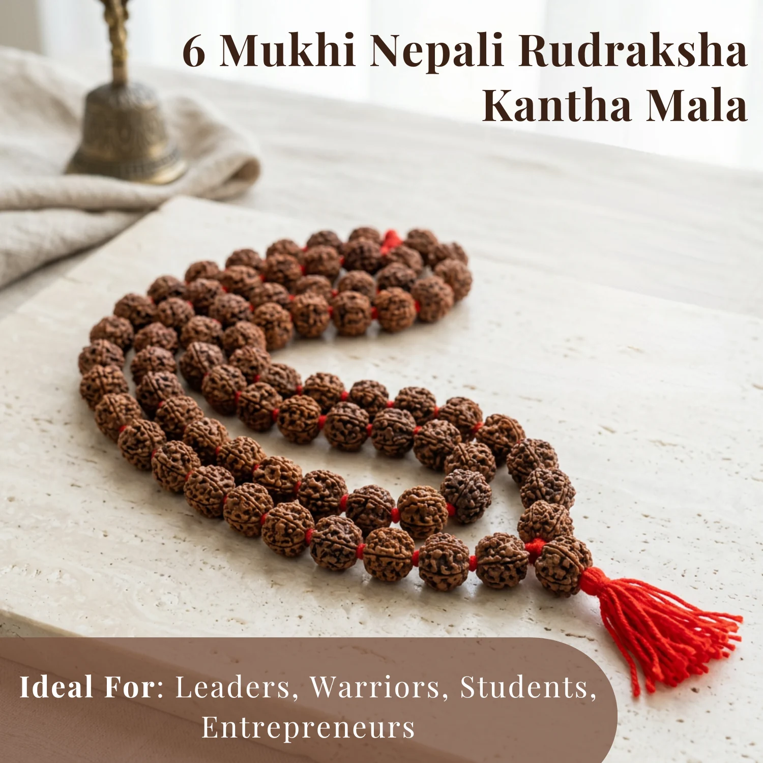 6 Mukhi Nepali Rudraksha Kantha Mala