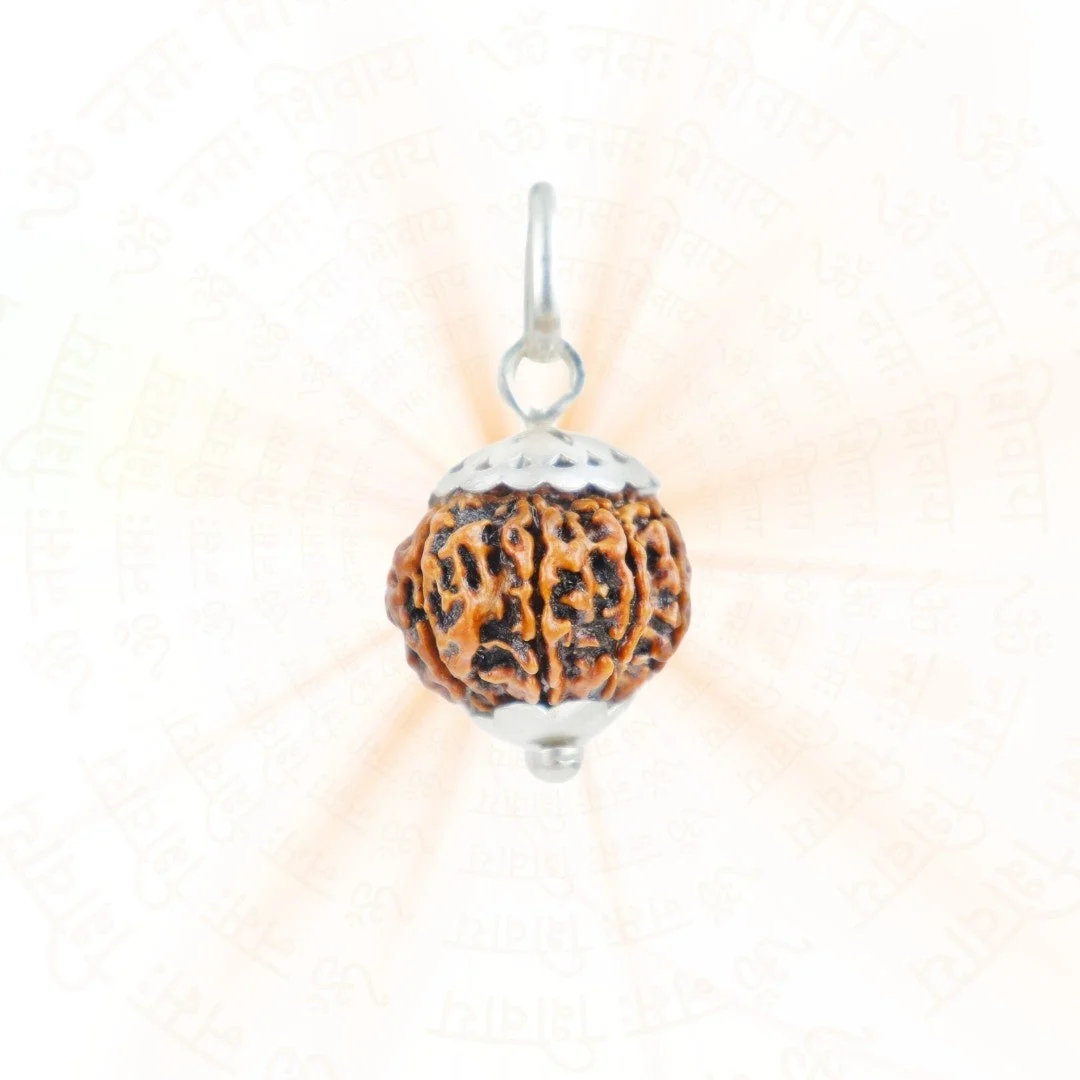 8 Mukhi Rudraksha Silver Capping Pendant ( Nepali ) — view 2
