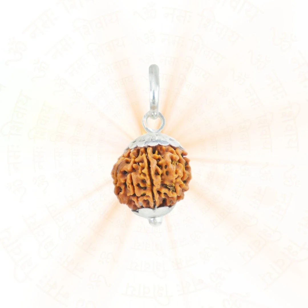 9 Mukhi Rudraksha Silver Capping Pendant ( Nepali ) — Nepal photo 2