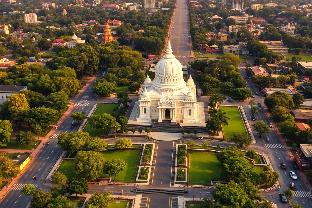 Deekshabhoomi domed monument and wide avenues in Nagpur